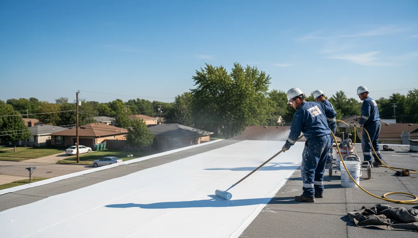 Commercial roof coating in Verona, MS near me